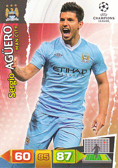 Sergio Aguero Manchester City 2011/12 Panini Adrenalyn XL CL #141